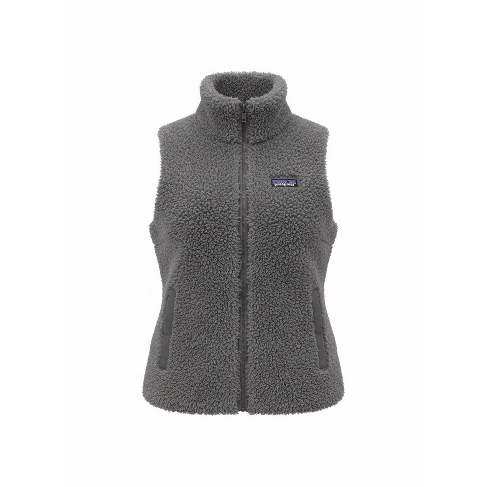 Patagonia Los Gatos Fleece Vest Womens XS Gray Full Zip High Pile